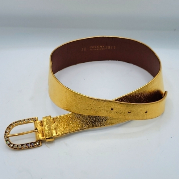 Vintage Gold Waist Best With Jeweled Buckle Size 26 - Picture 2 of 12